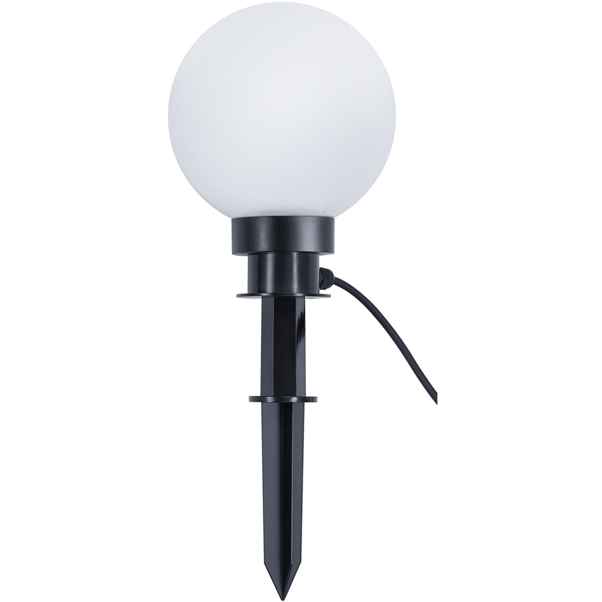 Lampe de jardin à piquer avec prise LED - Trion Balino - Douille E27 - Mat Noir - Plastique - Ø200