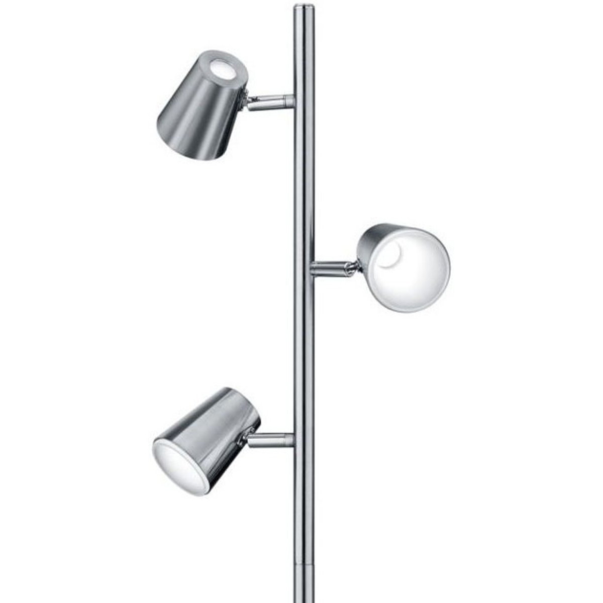 Lampadaire LED - Trion Narca - 20.7W - Blanc Chaud 3000K - 3-lumières - Dimmable - Rond - Mat Nickel - Aluminium