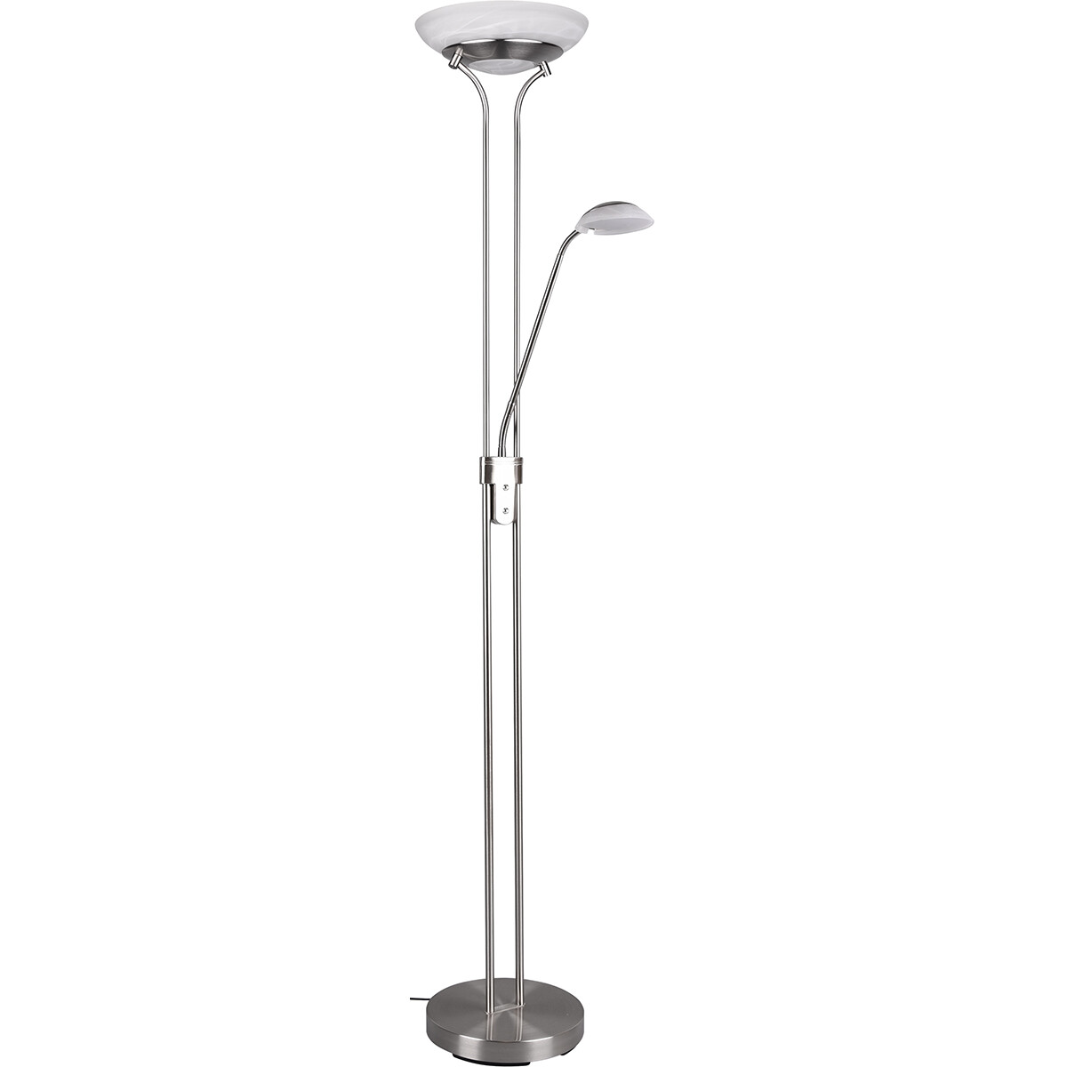 Lampadaire LED - Trion Orsan - 31W - Blanc Chaud 3000K - Dimmable - Rond - Mat Nickel - Aluminium