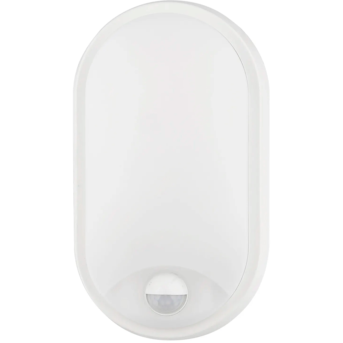 LED Applique Murale avec Capteur - Kozolux Porta - 15W 1200lm - Blanc Chaud 3000K - IP54 - Ovale - Blanc