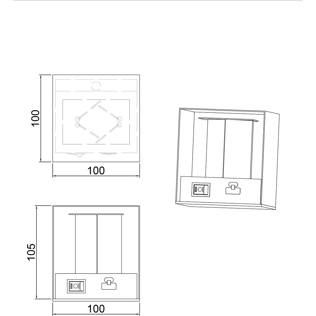 LED Applique - Éclairage de Jardin - Trion Taner - 5W - Blanc Chaud 3000K - Batteries Rechargeables - Capteur de Crépuscule - Carré - Blanc Mat - Métal