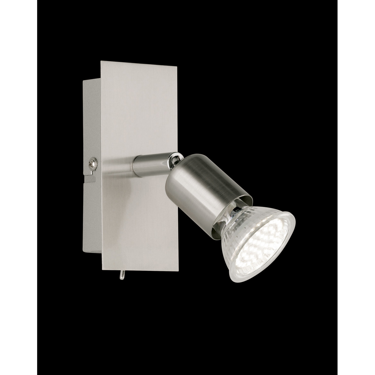 Spot Applique LED - Trion Nimo - Douille GU10 - 3W - Blanc Chaud 3000K - 1-lumière - Rectangle - Mat Nickel - Aluminium