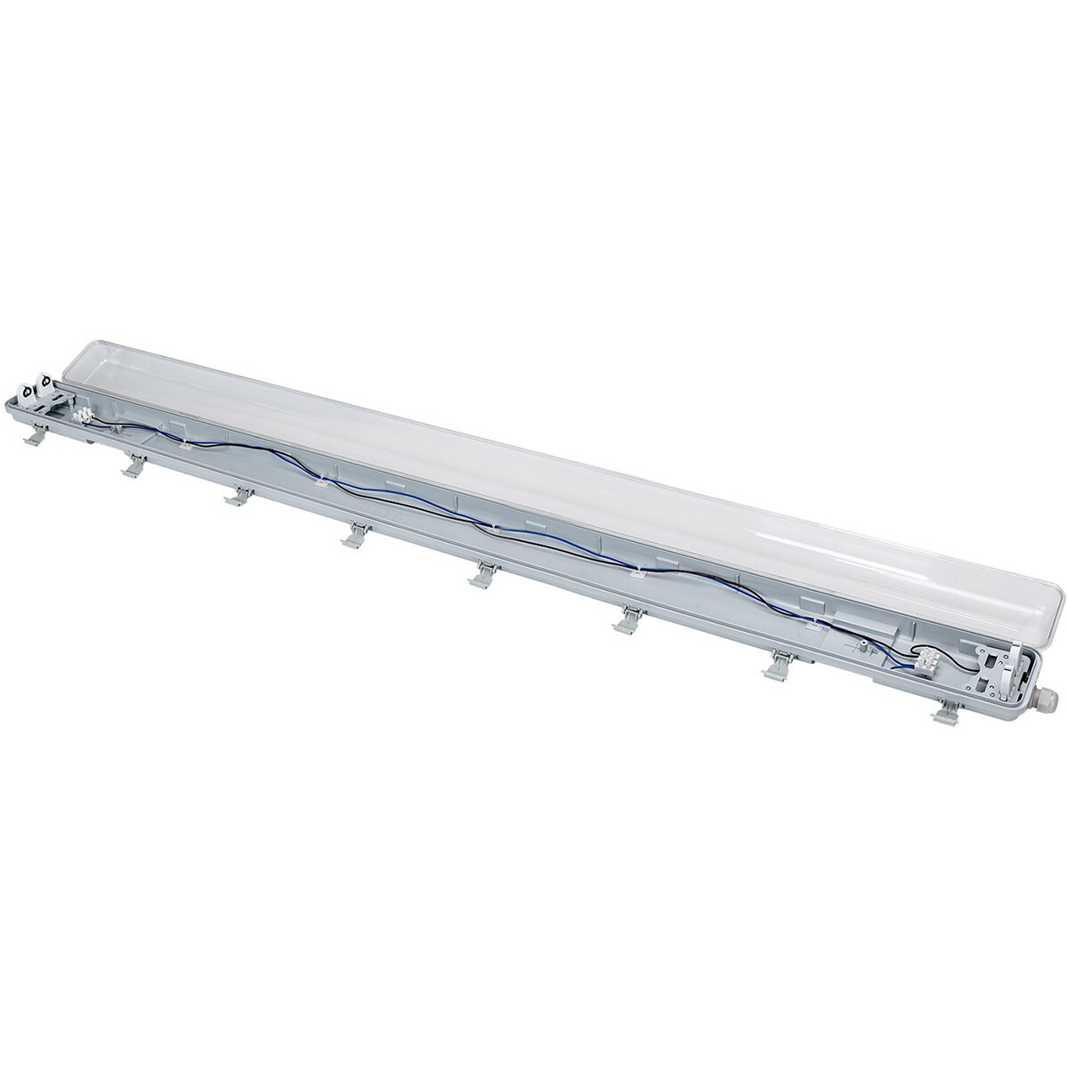 Réglette étanche LED avec tubes T8 - Velvalux Strela - 150cm - Double - Connectable - Étanche IP65 - OSRAM - SubstiTUBE Value EM 830 - 38.2W - Blanc Chaud 3000K | Remplace 116W