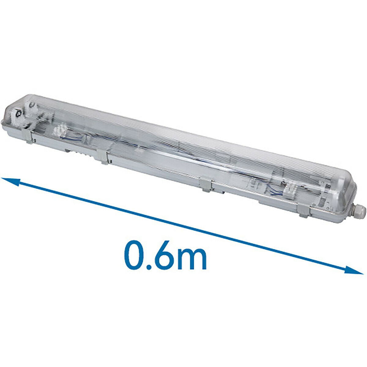 Réglette étanche LED avec tubes T8 - Velvalux Strela - 60cm - Double - Connectable - Étanche IP65 - 16W - Blanc Froid/Clair 6400K