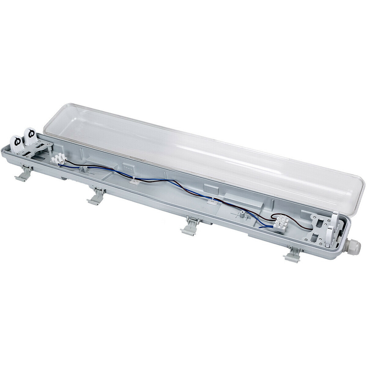 Réglette étanche LED avec tubes T8 - Velvalux Strela - 60cm - Double - Connectable - Étanche IP65 - 16W - Blanc Naturel 4200K