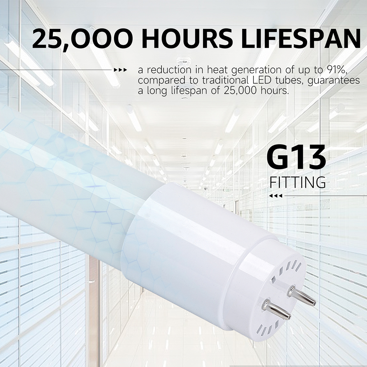 Réglette étanche LED avec tubes T8 G13 - Velvalux Strela - 120cm - Double - Connectable - Étanche IP65 - 32W 4320lm - 865 Blanc Blanc Froid 6500K | Remplace 268W