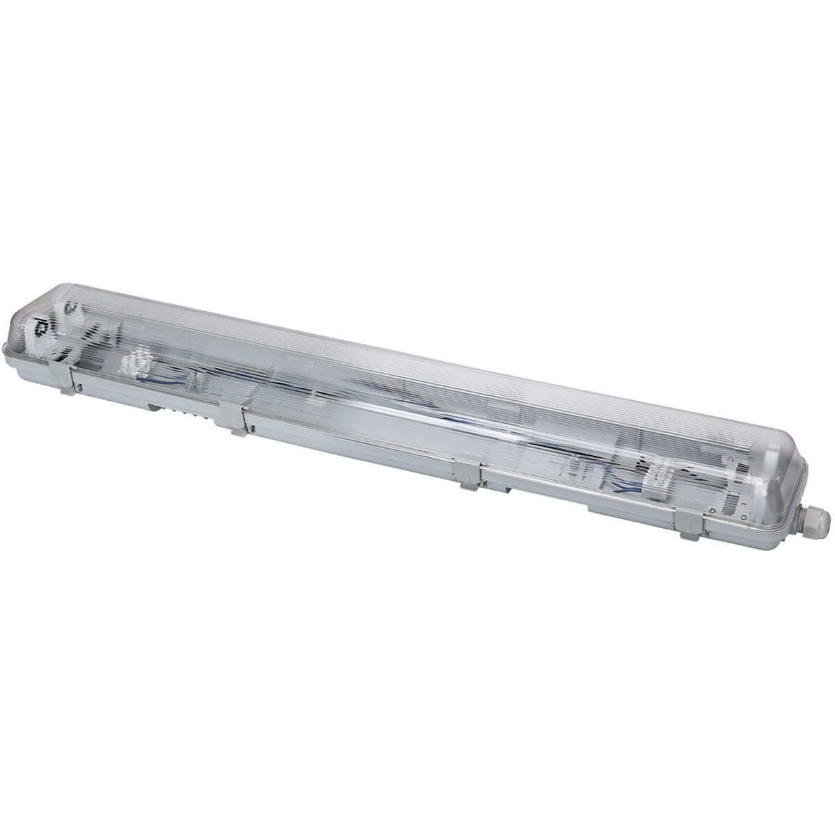 Réglette étanche LED avec tubes T8 G13 - Velvalux Strela - 60cm - Double - Connectable - Étanche IP65 - 16W 1920lm - 865 Blanc Blanc Froid 6500K | Remplace 138W