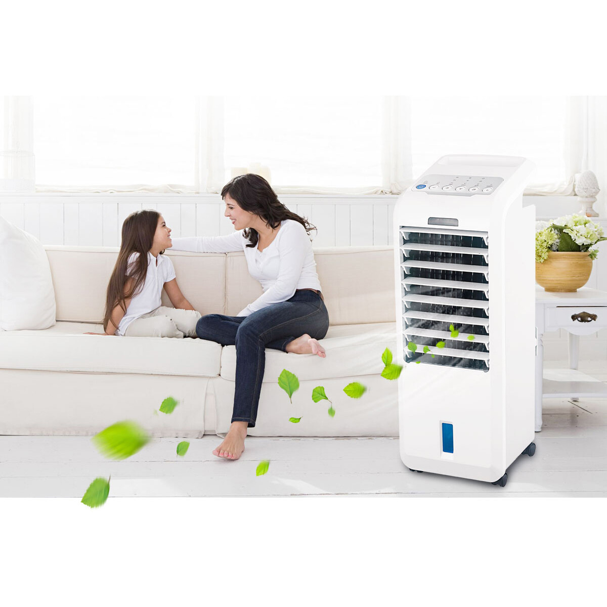 Rafraîchisseur d'Air - Humidificateur - Aigi Coldy - Télécommande - Minuteur - 5 Litres - Blanc