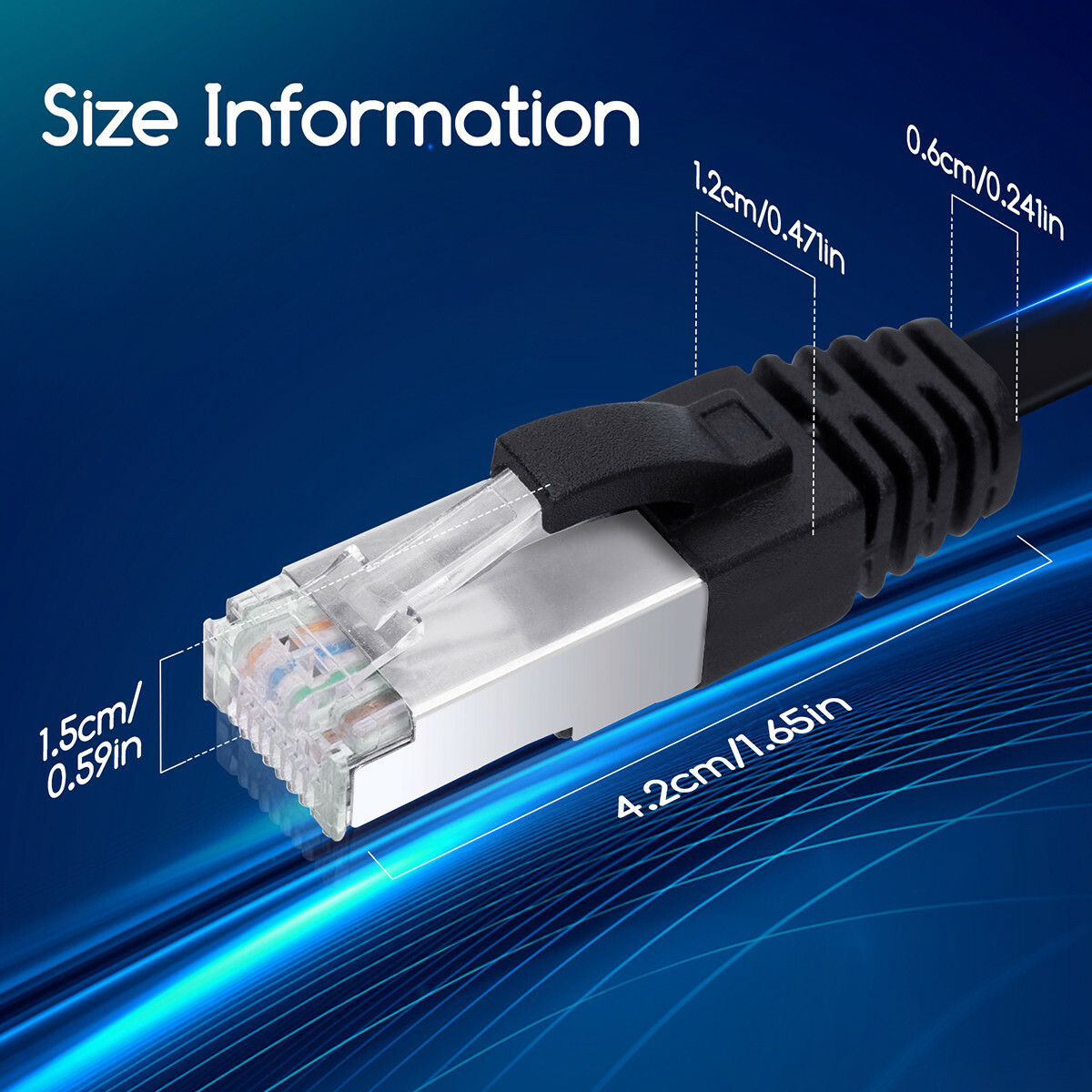 Câble Ethernet - Câble Internet - Câble de Raccordement - Aigi Hatro - Câble UTP Cat7 RJ45 - 3 Mètres - Cuivre - Noir