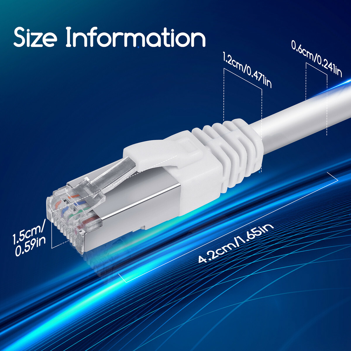 Câble Ethernet - Câble Internet - Câble de Raccordement - Aigi Hoxi - Câble UTP Cat7 RJ45 - 1.5 Mètre - Cuivre - Blanc