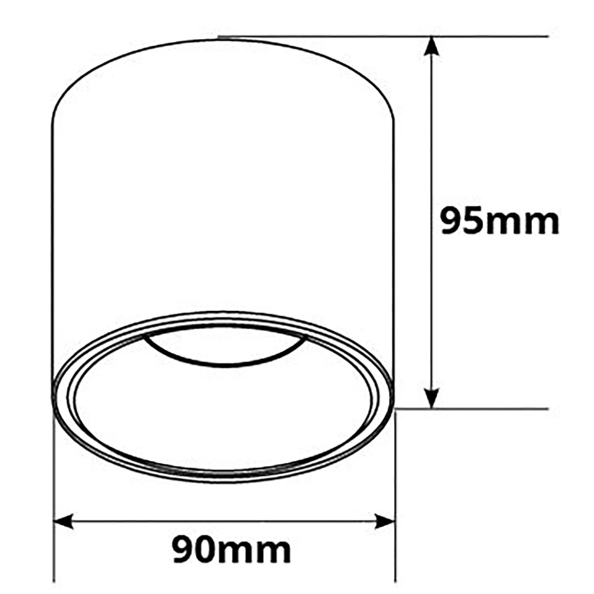 Spot de Plafond GU10 - Pragmi Cliron Pro - En Saillie Rond - Mat Blanc - Aluminium - Encastré - Ø90mm