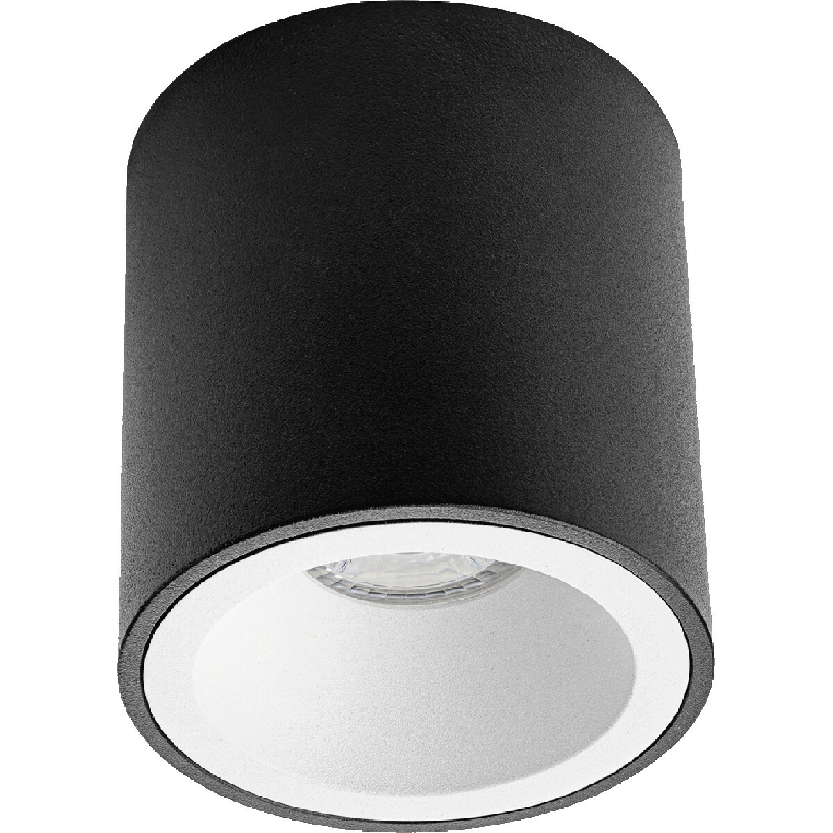 Ensemble de Spot de Plafond - Pragmi Cliron Pro - Douille GU10 - En Saillie Rond - Mat Noir/Blanc - 6W - Blanc Neutre 4200K - Encastré - Ø90mm