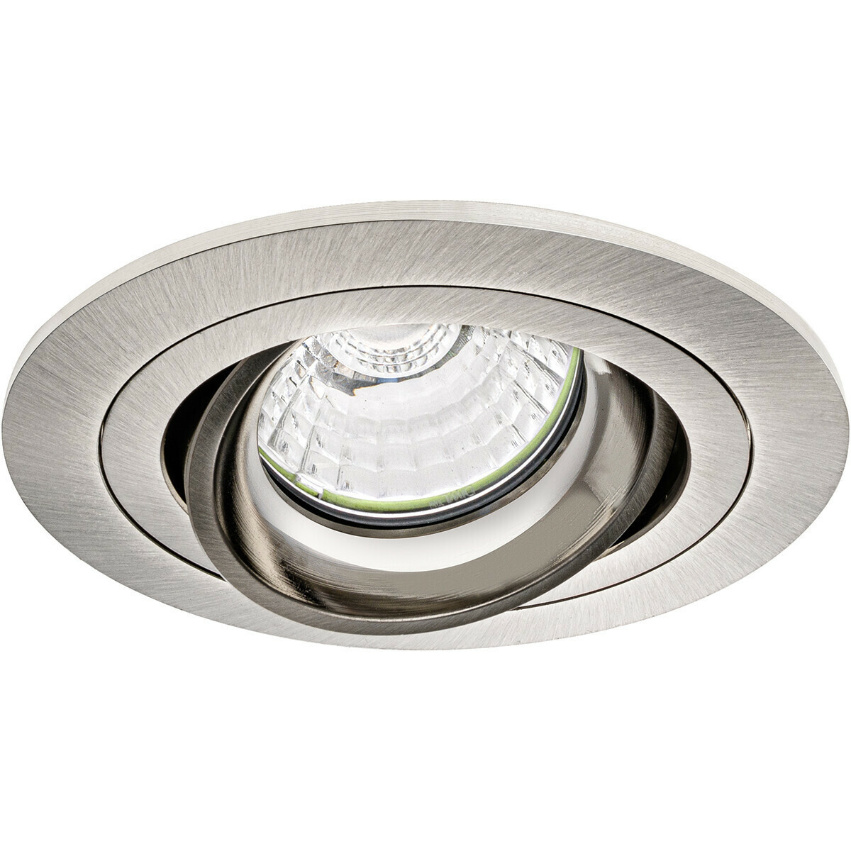 Pragmi Alpin Pro - Rond Encastré - Mat Nickel - Inclinable - Ø92mm - Philips Hue - Set de Spots LED GU10 - White Ambiance - Bluetooth