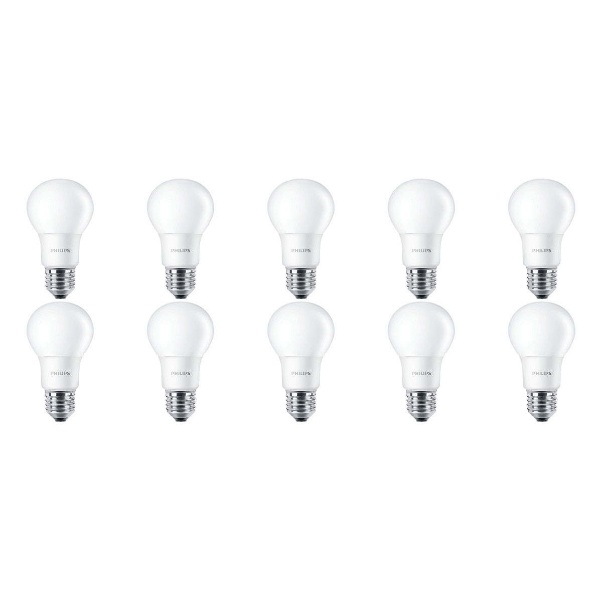 PHILIPS - Pack de 10 Lampes LED - CorePro LEDbulb 827 A60 - Douille E27 - 5.5W - Blanc Chaud 2700K | Remplace 40W