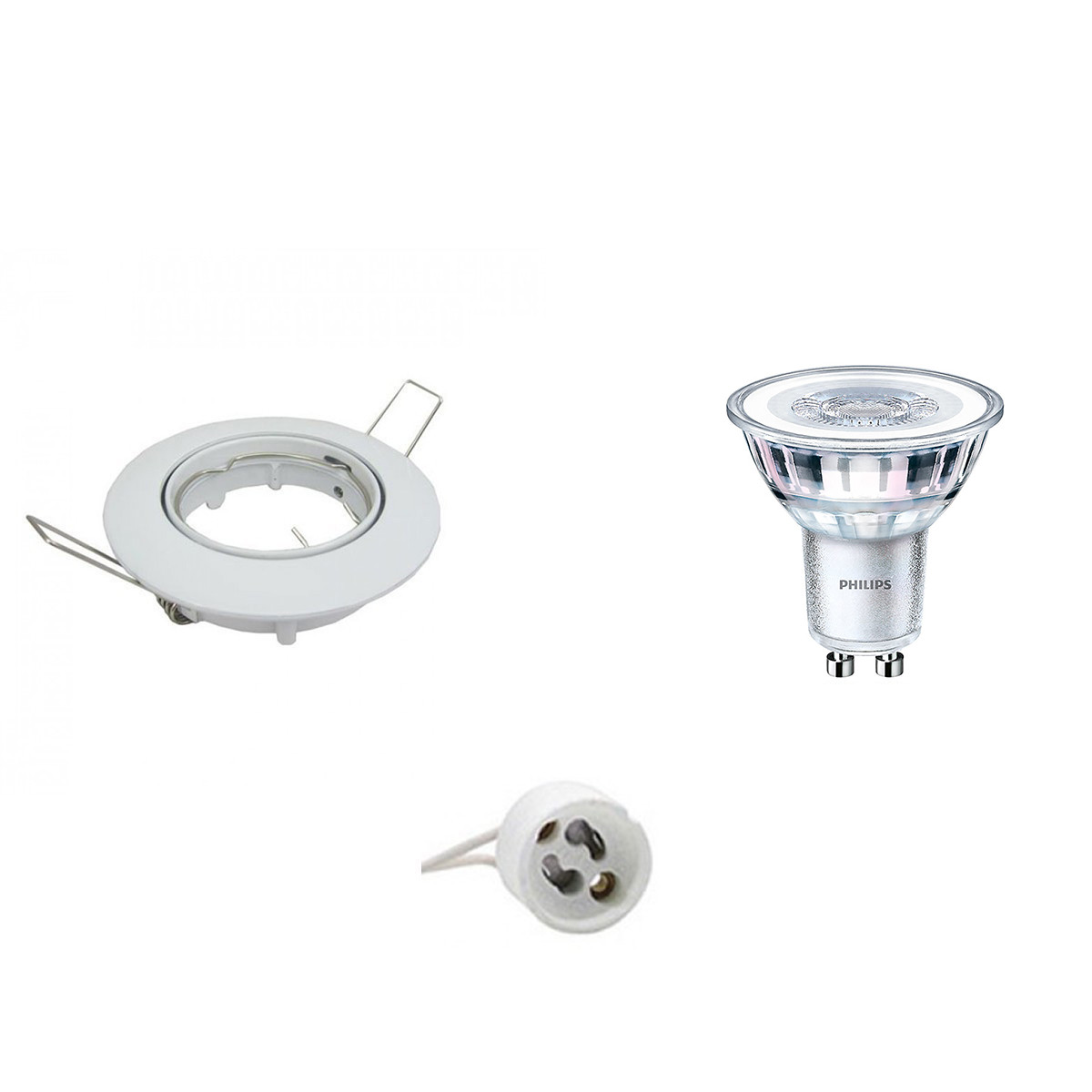 Set de spots LED - Douille GU10 - Rond Encastré - Blanc Brillant - Inclinable Ø82mm - Philips - CorePro 840 36D - 4.6W - Blanc Neutre 4000K