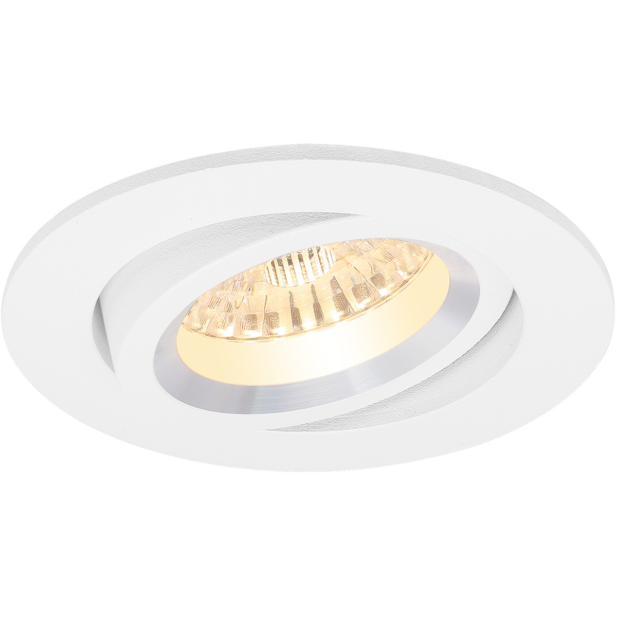 Set de spots LED - Pragmi Aerony Pro - Douille GU10 - Rond Encastré - Mat Blanc - Inclinable - Ø82mm - Philips - CorePro 827 36D - 4.6W - Blanc Chaud 2700K