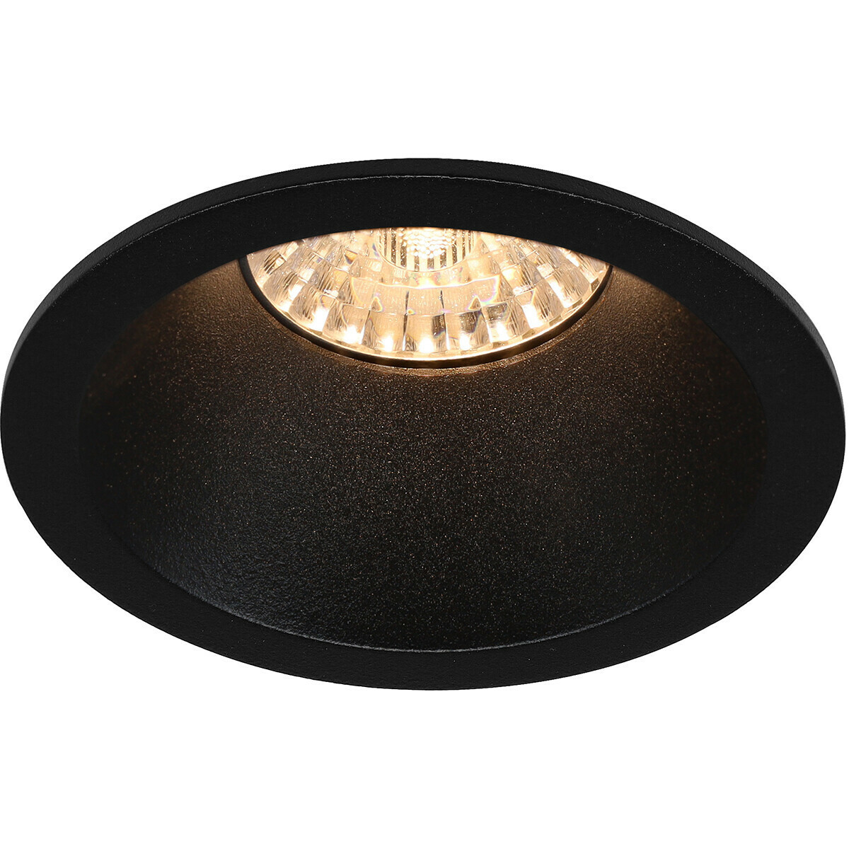 Set de spots LED - Pragmi Pollon Pro - Douille GU10 - Rond Encastré - Mat Noir - Encastré - Ø82mm - Philips - CorePro 830 36D - 4W - Blanc Chaud 3000K - Dimmable