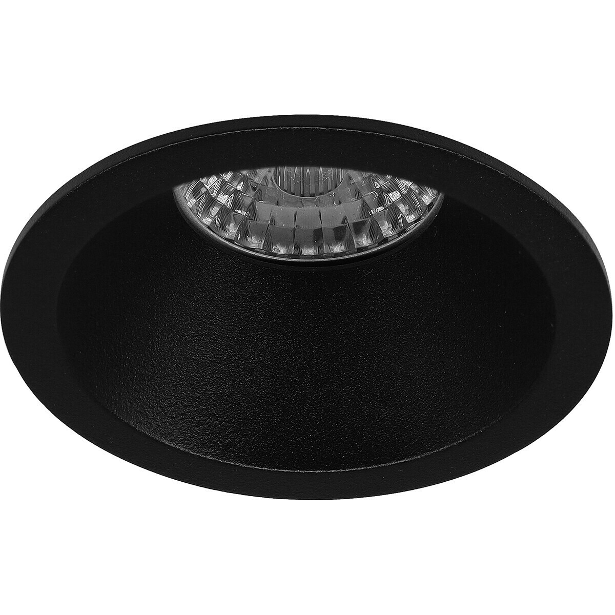 Set de spots LED - Pragmi Pollon Pro - Douille GU10 - Rond Encastré - Mat Noir - Encastré - Ø82mm - Philips - CorePro 830 36D - 4W - Blanc Chaud 3000K - Dimmable