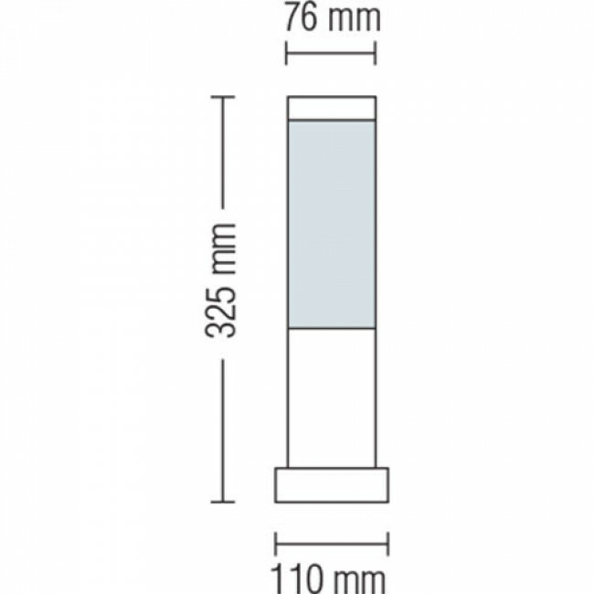 Éclairage de Jardin LED - Lampe d'Extérieur sur Pied - Laurea 3 - Douille E27 - Rond - Inox - Philips - CorePro LEDbulb 827 A60 - 8W - Blanc Chaud 2700K