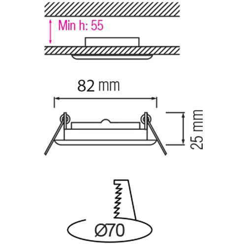 Support Spot 10 Pack - Spot Encastré GU10 - Rond - Noir - Aluminium - Inclinable Ø82mm