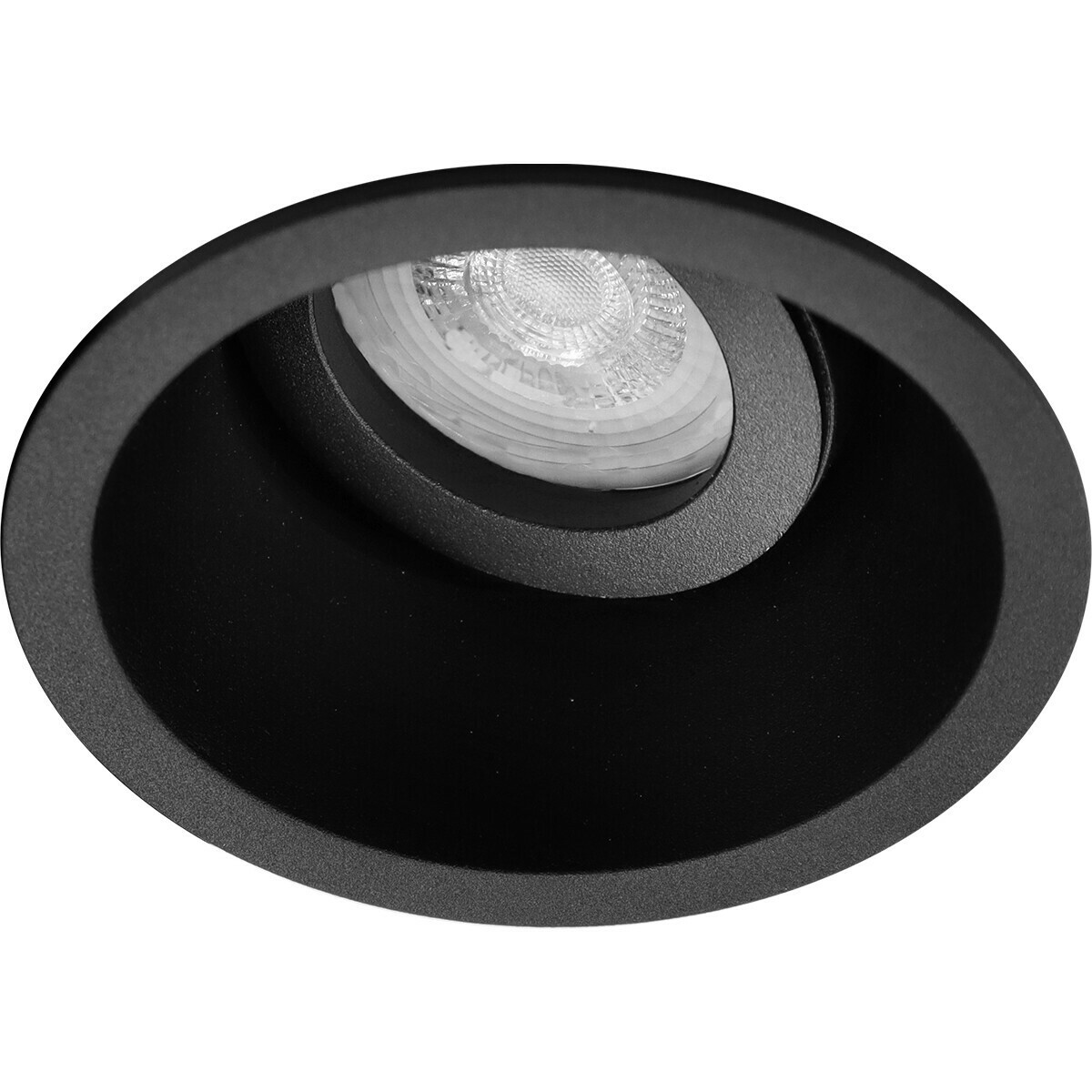 Support Spot 10 Pack - Pragmi Zano Pro - Spot Encastré GU10 - Rond - Noir - Aluminium - Inclinable - Ø93mm