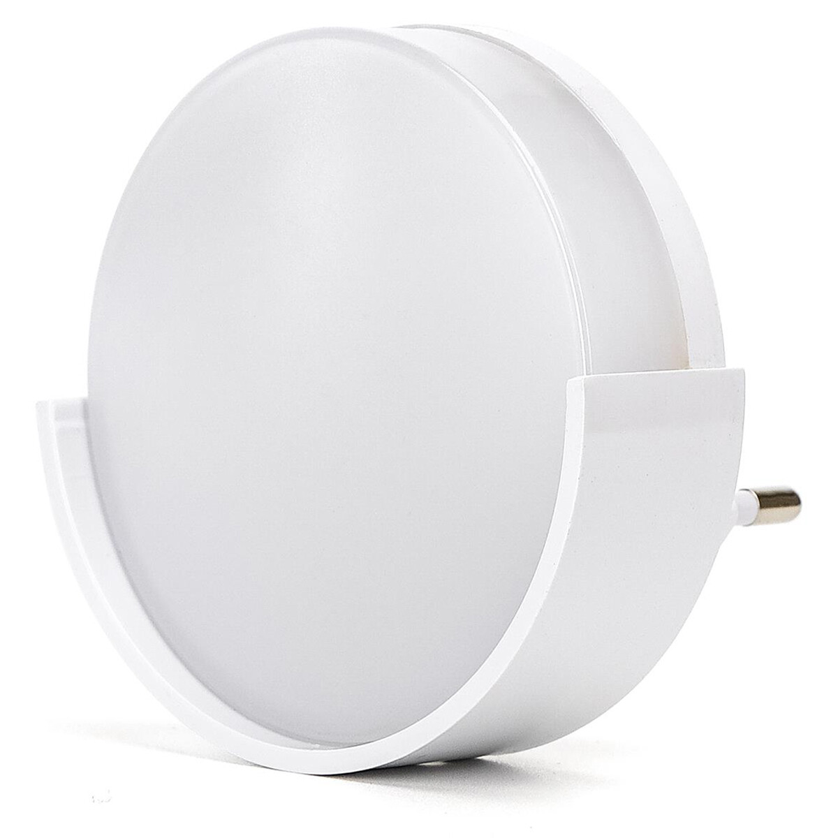 Lampe à Fiche - Lampe à Fiche avec Capteurs de Luminosité - Aigi Sipas - 1W - Blanc Froid 6500K - Rond - Mat Blanc - Plastique