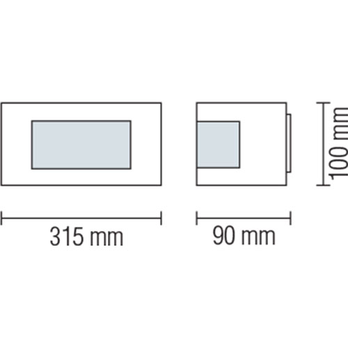 Éclairage de Jardin LED - Lumière Extérieure - Manipu 1 - Mur - Inox - E27 - Carré